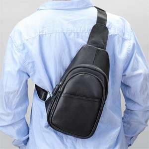 Sac à bandoulière pour homme Custommarrant, sac de voyage, sac de randonnée, sac de poitrine, sac à dos, sac à bandoulière en cuir véritable, sac de poitrine en cuir - Product Image 1