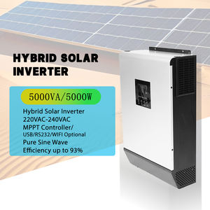 Système solaire hybride monophasé Powermerry 5KW, MPPT 500V, tension <span class=keywords><strong>PV</strong></span> 48V, onduleur solaire 5000W, utilisation domestique, <span class=keywords><strong>routeur</strong></span> Wifi - Product Image 1