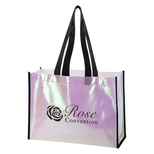 Full Color Non-woven Logo Tote Packaging Bag Eco Gift Cloth Laminated Metallic Non Woven Shopping Tote Bag Gift Bag