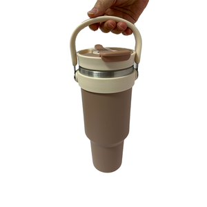 40oz Custom Logo Black Various Colors Stainless Steel Tumblers with <b>Top</b> Handle <b>Flip</b> Straw Spout Lid - Product Image 2