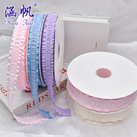Ruban en polyester uni Hanfan à bord festonné, ruban coréen pour décorations de gâteaux, accessoires faits main pour boîtes cadeaux