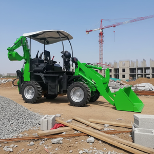 新型エンジン搭載ディーゼルホイールミニバックホーショベルローダー、CE認証取得済み、4x4バックホーローダー販売中 - Product Image 1