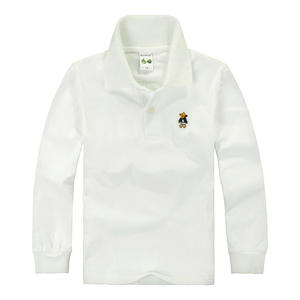 100% coton garçons Polo T-shirts & T-shirts automne à manches longues enfants uniforme scolaire avec col rond solide adolescent et filles conception - Product Image 6