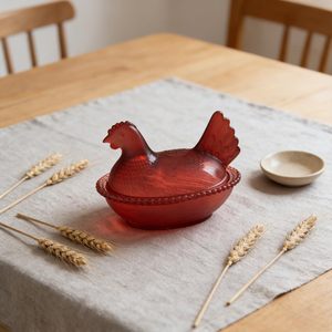 Stoples Permen Bentuk Ayam Kaca Vintage Warna-warni, Wadah Penyimpanan Dekoratif untuk Dapur Rumah - Product Image 4