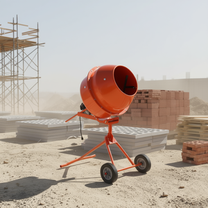 Bétonnière électrique portable 370W 4,6 pieds cubes avec roues pour chantier de construction - Product Image 2