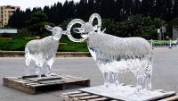 JingYue personalizado resina clara Toro arte transparente hogar Hotel Villa ornamento hecho a mano elegante artesanía decoración escultura