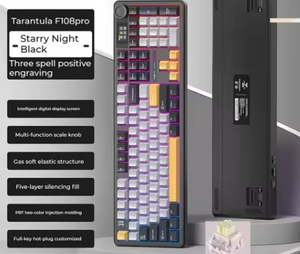AULA F108 Pro แป้นพิมพ์กลสำหรับเล่นเกมสีฟ้าแบบไร้สาย RGB backlit hot-swap สามารถตั้งโปรแกรมได้แล็ปท็อปยูเอสบีอินเทอร์เฟซ Type-C - Product Image 5