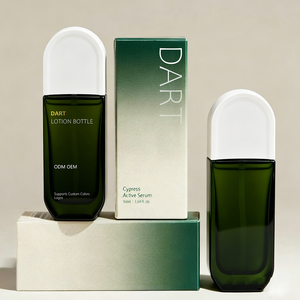Ensemble d'emballages cosmétiques monolithiques : Bouteille de lotion en verre de luxe à capuchon arche, flacon pompe, ensemble cosmétique à paroi épaisse, vente en gros, logo personnalisé - Product Image 2