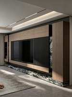 Meuble TV minimaliste en aluminium pour salon avec rangement personnalisé pour appartement, hôtel, villa, design moderne, résistant à la rouille et à l'eau
