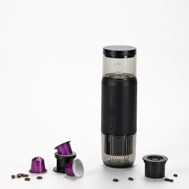 Self-Heating Portable Espresso Machine 7500mAh USB-Powered 16-20 Bar Pressure Auto Shut-Off for Car Camping & Office Use