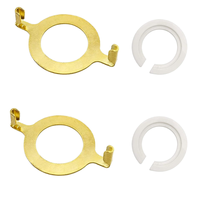 ECUDIS Adaptateur de douille de lampe à suspension 2 pièces E27/E14, en acier allié, avec bague de réduction de 1,65 pouce, doré, adaptateur E27
