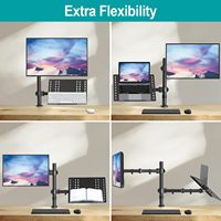 Fabrication en usine de meubles de bureau modernes personnalisés pour la maison, support d'écran portable pour ordinateur portable, bras double moniteur, nouveau revêtement plastique