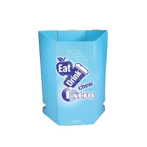 Extra POS Karton Sechseck Kaugummi Retail Display Dump Tapered Bin Karton Display Box Bin