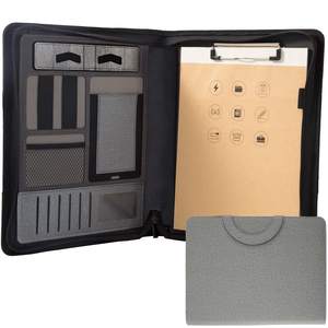 銀行アジェンダA4ルーズリーフスマート<span class=keywords><strong>USB</strong></span>チャージ多機能オフィスビジネスギフト用の高級カスタマイズレザーノート - Product Image 2