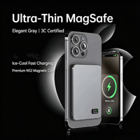 Batterie externe magnétique 22,5 W, chargeur sans fil ultra-mince 7,5 mm en aluminium 5000/10000 mAh pour téléphone 15 14 16 17 et montre