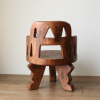Chaise de chef en bois massif faite à la main, style tribal africain créatif, chaise de loisirs, mobilier de maison, chaise d'art pour chambre et appartement