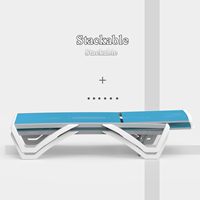 Chaise longue réglable moderne en aluminium pour l'extérieur avec ensemble de table pour la terrasse de la piscine pour la cour de la piscine (1 chaie + 1 table)