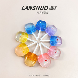จี้รูปอมยิ้มเรืองแสงในที่มืด Lanshuo แบบไล่สี ทำจากอะคริลิกเรซิ่น รูปทรงอาหาร สำหรับทำเครื่องประดับ ของขวัญสำหรับทุกเพศ - Product Image 4