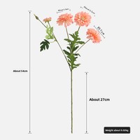 Chrysanthème Artificiel en Soie Fait Main, Décoration Douce pour la Maison, Multi-têtes, Multi-feuilles, Longue Tige 54CM, Fleur Artificielle de Mariage, Vente en Gros