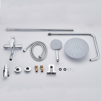 Ensemble de robinet de salle de bain à grande douche à haute pression en laiton poli à poignée unique motif doux multifonctionnel pour le ménage