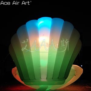 Coquille d'huître gonflable LED personnalisée avec coquille de perle gonflable lumineuse pour les fêtes de plage d'événements DJ et les décorations de scène - Product Image 6