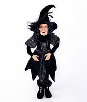 SOTE 90CM Offre Spéciale Halloween sorcière fête décoration chapeau noir sorcière poupée pour maison hantée cour pelouse décorations
