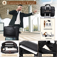 Sac à dos professionnel en cuir PU pour ordinateur portable 15 pouces, sacoche bandoulière avec fermeture éclair pour hommes - Vente en gros