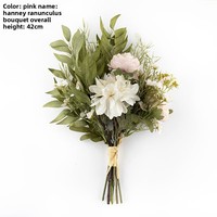 Buket Bunga Peony Hanny, Bunga Artifisial Lintas Negara, Desain Dekoratif untuk Pernikahan, Dekorasi Dinding Rumah, Perlengkapan Fotografi Luar Ruangan