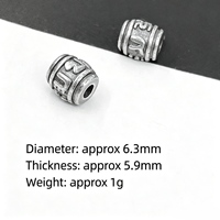 Perles et entretoises DIY en argent plaqué cuivre avec motifs Hui, Tai-Chi et pièces de monnaie, pour la bénédiction et l'attirance de la richesse