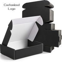 Boîtes en carton ondulé personnalisables rose/blanc/noir, emballage cadeau haut de gamme étanche pour petites entreprises, gaufrage et éponge