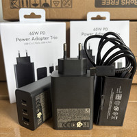 Cargador de Pared Superrápido de Alta Calidad PD 65W+25W+15W con 3 Puertos para Samsung Galaxy S23 S24 S25 S26, Adaptador de Corriente USB-C Trio de 65W