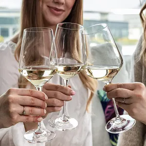 Copa de vidrio transparente para beber, vaso de vástago largo, vaso de vino blanco único creativo para fiesta de boda, aniversario