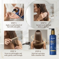 Gatase Biotine & Collagène Lait Capillaire Épaississant Sans Rinçage, Crème Réparatrice à la Vitamine B7 pour Cheveux Fins et Affaiblis, Volumisant