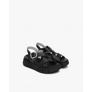 Sandalias de Plataforma con Cuña para Mujer Nero Giardini, Color Negro, con Tiras y Hebilla Plateada - Product Image 2