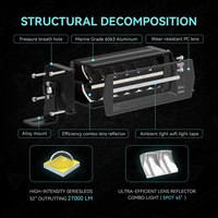 Barra de Luces LED Ámbar de Doble Fila de 42 Pulgadas y 240W, Luces de Techo de Alta Intensidad para Ford F-150, Toyota Tundra, Jeep Wrangler, Bronco Todoterreno