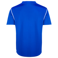 Özel Retro Futbol Forması Vintage Kraliyet Mavisi Beyaz Düz Dikişli Raglan Kısa Kollu Örme Jersey Erkek Toptan Fabrika