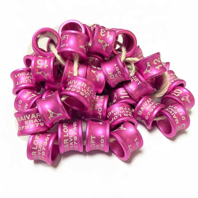 Multiple Sizes & Colors Canary Aluminium Birds Rings Pigeon Bands Poultry Leg Band Chicken Foot Ring for Tracking Bird