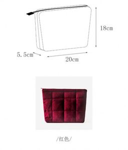 Custom Winter Down Cotton Suede Velvet Soft Puffer Puffy Fluffy Quilted Toiletry Makeup Cosmetic Bag Travel <b>Make</b> <b>up</b> <b>Pouch</b> Women - Product Image 2