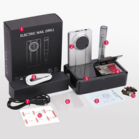 Kit de perceuse à ongles sans fil rechargeable Wellstry, moteur sans balais 40000 tr/min, portable, logo personnalisable, USB Type-C, 6 embouts de perçage