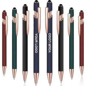 Rubber Ball Stylus Rose Gold Metal <b>Pen</b> With Logo Custom Promotional <b>Gifts</b> - Product Image 6