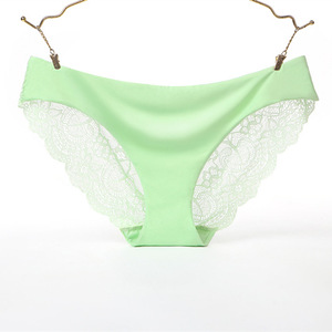 Usine directe femmes Sexy évider Bikini sans couture sous-vêtements glace soie slips Invisible dentelle culotte Sexi filles matures culottes - Product Image 2