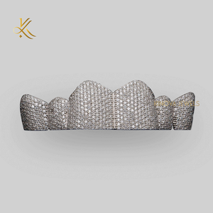 ที่ย่างฟันเพชรสุดหรูสร้างขึ้นใน925เงินสเตอร์ลิงประดับเพชรเพชรโมอิสซานไนท์สุดเก๋ - Product Image 2