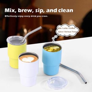 Wholesale 3oz/90ml Mini Stainless Steel Vacuum Insulated Tumbler with <b>Straw</b> for Cocktail Liqueur Wine Party Night - Product Image 4