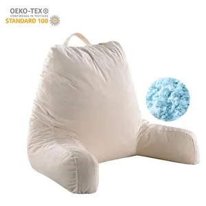 Travesseiro de apoio lombar, almofada ergonômica com espuma de memória, travesseiro de leitura com alça, encosto grande e almofada com braços