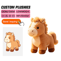 Peluche Cheval Gris Personnalisable avec Logo, Jouet en Peluche Doux pour Enfants, Cadeau d'Anniversaire avec Selle