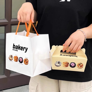 Túi giấy kraft bán buôn tùy chỉnh, dùng mang đi, đựng đồ ăn nhanh, bánh mì, bánh ngọt, bánh quy, bánh mì nướng, in logo theo yêu cầu - Product Image 1