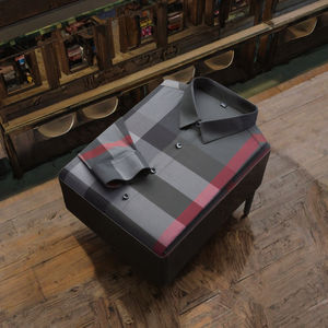 Chemise Homme Haut de Gamme Décontractée en Fibre de Bambou Tricotée à Col Boutonné et Fermeture Simple Boutonnage Manches Longues Infroissable à Carreaux Automne - Product Image 3