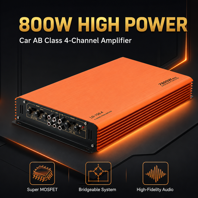 HiFi 4 Channel Car Audio Power Amplifier Board 4x100W High Power Digital Stereo Audio Module 12V for Car Speaker Home DIY OEM