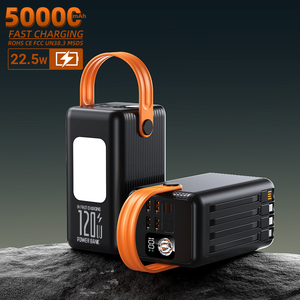 <span class=keywords><strong>Batterie</strong></span> <span class=keywords><strong>externe</strong></span> portable 50000 mAh avec charge rapide PD 22,5 W, 4 câbles intégrés, 8 sorties, lumière LED intégrée, grande capacité - Product Image 1
