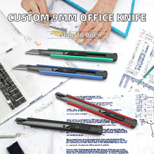 Coltello Multiuso Industriale DEWO da 9mm per Ufficio, in Acciaio ad Alto Tenore di Carbonio, con Lama Scorrevole, Personalizzabile OEM/ODM - Product Image 2